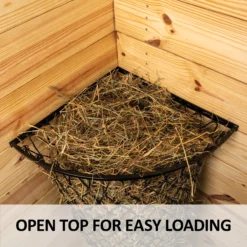 Easy-Up® Corner Hay Feeder Frame With Net -Classic Equine Shop 41364 feature b overlay