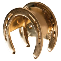 Berlin Brass Double Horseshoe Domed Bridle Rack -Classic Equine Shop 41447 brass