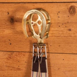 Berlin Brass Double Horseshoe Bridle Rack -Classic Equine Shop 41450 alt h