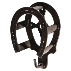 Berlin Brass Double Horseshoe Bridle Rack -Classic Equine Shop 41450 black