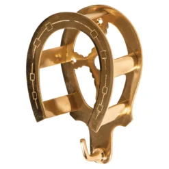 Berlin Brass Double Horseshoe Bridle Rack -Classic Equine Shop 41450 brass