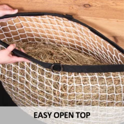 Dura-Tech® Easy Open 1.25" Slow Feed Knotless Hay Net -Classic Equine Shop 41816 feature b overlay