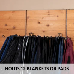 Easy-Up® Pro Series 12-Arm Swing Arm Blanket And Pad Rack -Classic Equine Shop 42227 feature b overlay