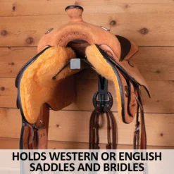 Easy-Up® Pro Series Saddle Rack W/ Horseshoe Bridle Hanger -Classic Equine Shop 42598 feature b overlay