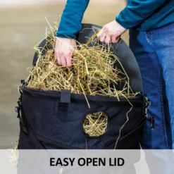 Dura-Tech® Easy Fill Hay Bag Can -Classic Equine Shop 43290 feature b overlay