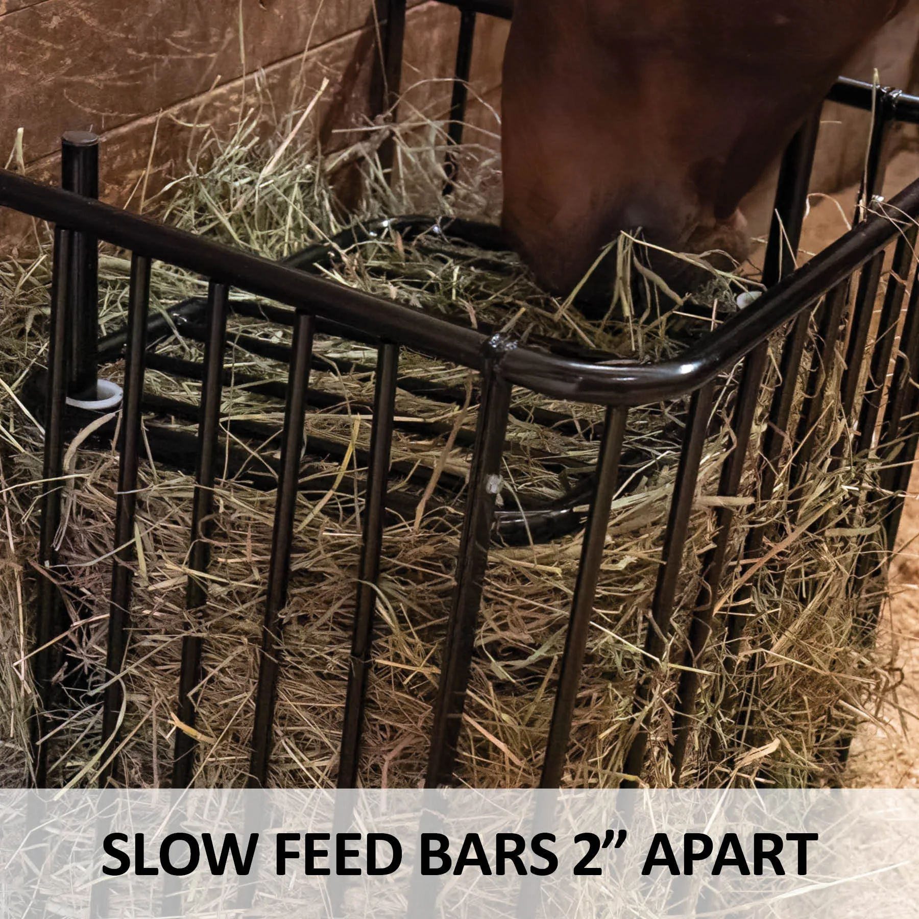 Easy-Up® Flat Wall Slow Feed Floor Hay Rack 4 Easy-Up® Flat Wall Slow Feed Floor Hay Rack - Image 4