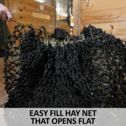 Schneiders® Dura-Tech® Load-Flat Easy Fill Slow Feed Hay Net -Classic Equine Shop 44682 feature b overlay